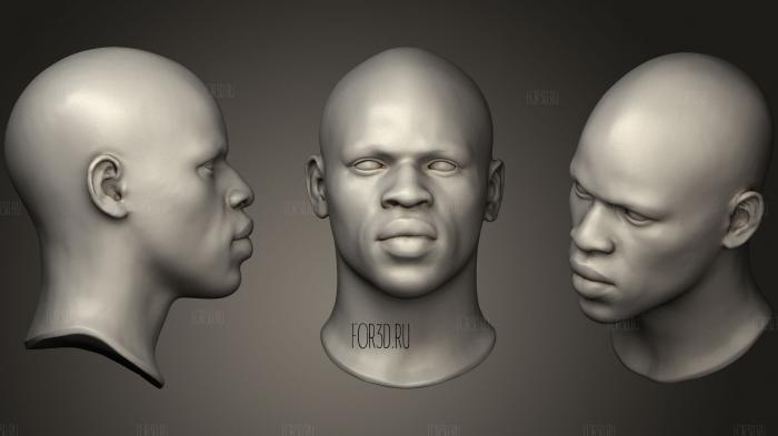 Black Man Head 5 stl model for CNC